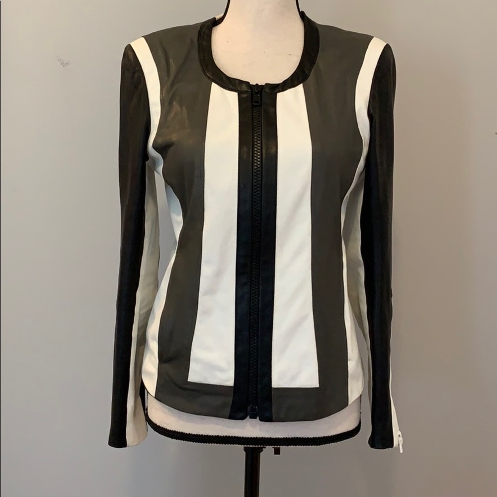 Helmet Lang Lambskin Colorblock Jacket